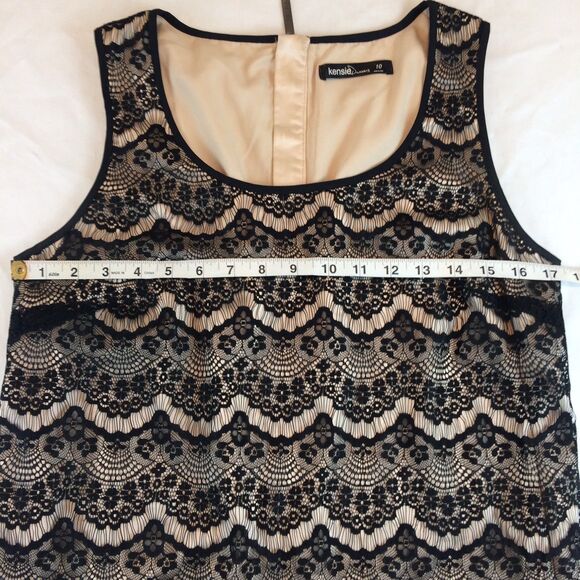 Kensie Womens Dress Sz 10 Lace Sleeveless Shift Cocktail Elegant Party Festival - Picture 12 of 13